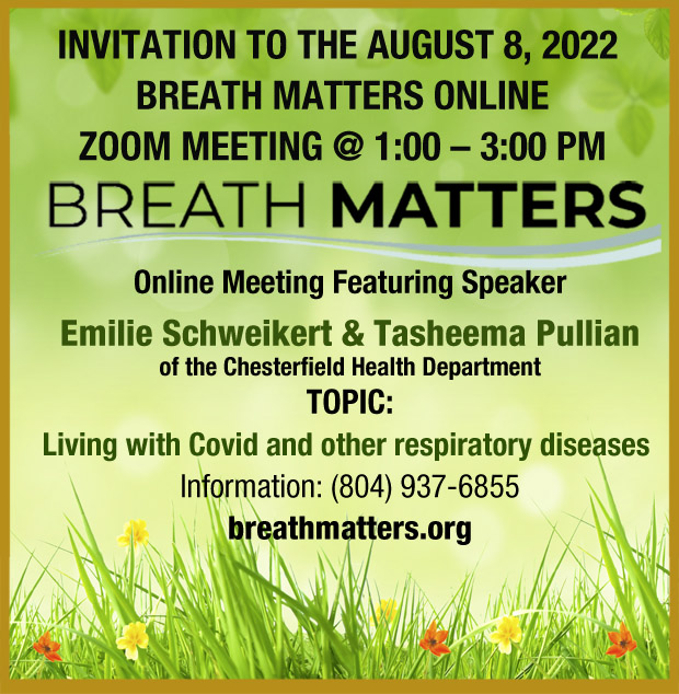 August 2022 meeting with Tasheema Pullian from the Chesterfield Health Department